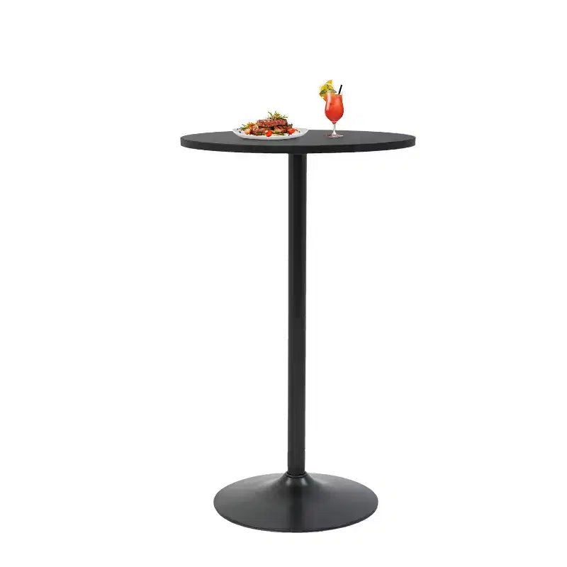 BestMassage Bar Table 40 Inch Modern Kitchen Table Dining Table with Metal Base, Black