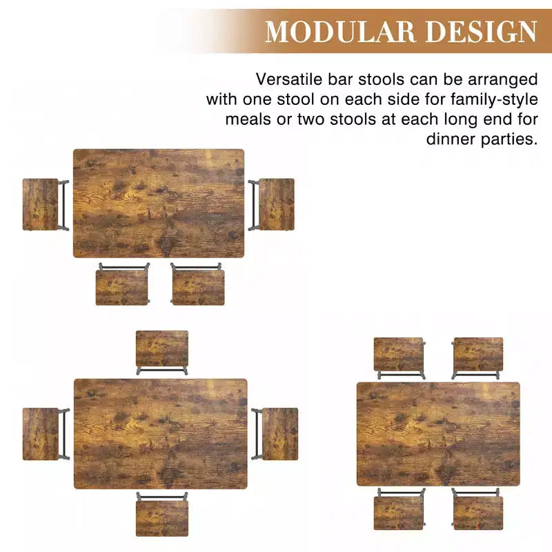 Kitchen Furniture MDF Board and Rectangular Metal Frame, Space-Saving, Black/Brown/Oak