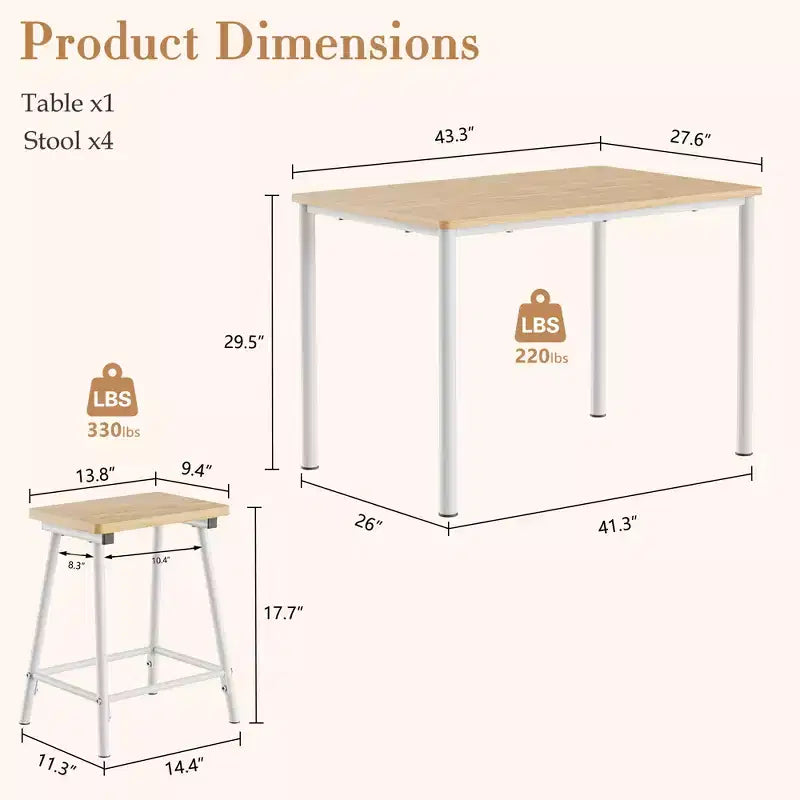 Kitchen Furniture MDF Board and Rectangular Metal Frame, Space-Saving, Black/Brown/Oak