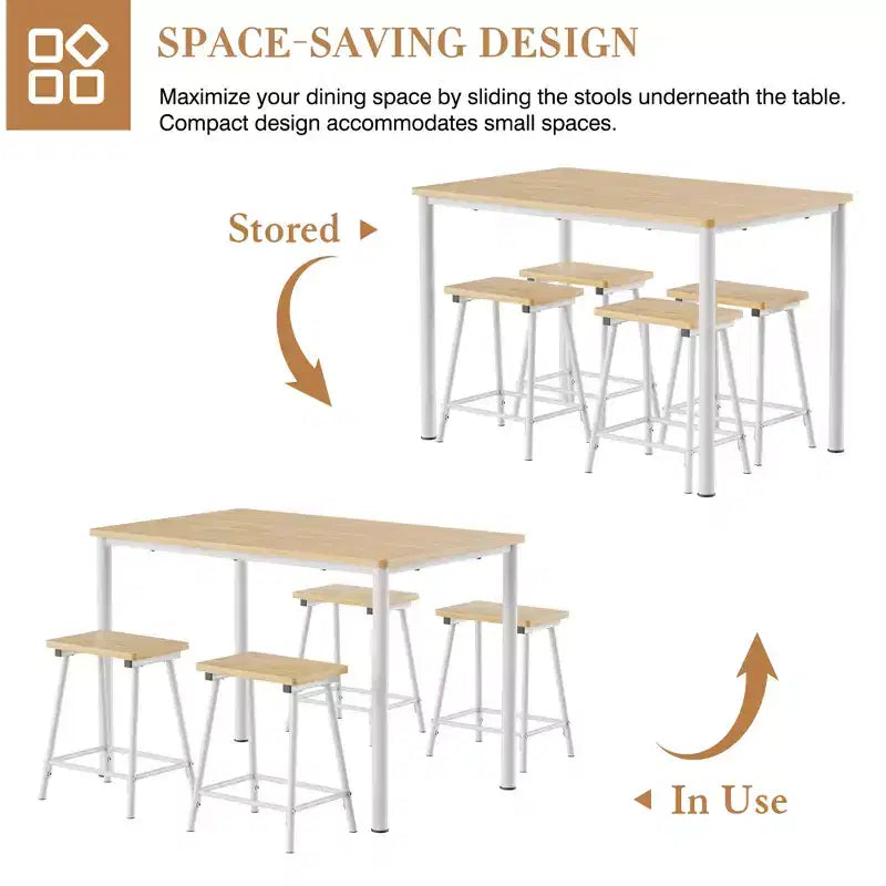 Kitchen Furniture MDF Board and Rectangular Metal Frame, Space-Saving, Black/Brown/Oak