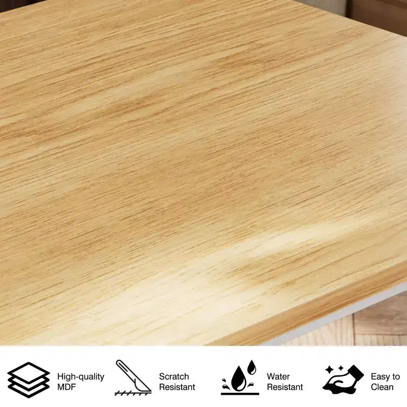Kitchen Furniture MDF Board and Rectangular Metal Frame, Space-Saving, Black/Brown/Oak