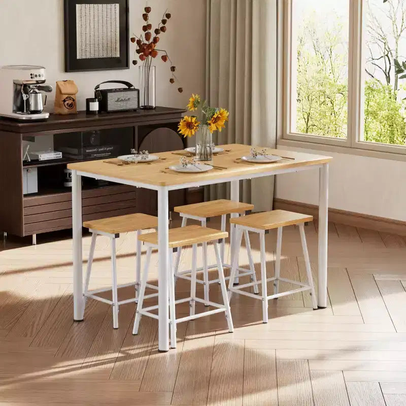 Kitchen Furniture MDF Board and Rectangular Metal Frame, Space-Saving, Black/Brown/Oak