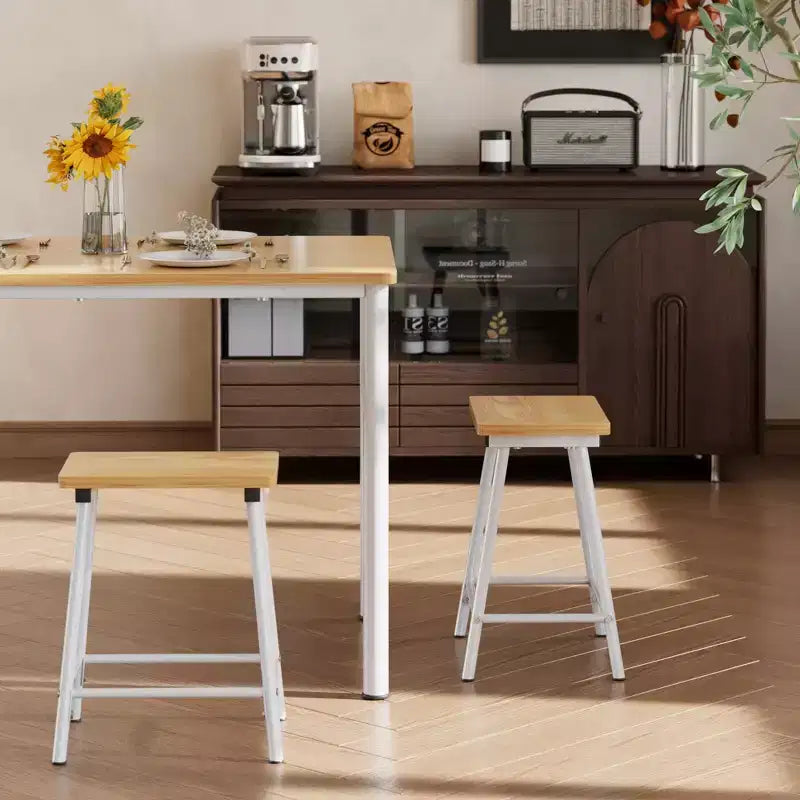 Kitchen Furniture MDF Board and Rectangular Metal Frame, Space-Saving, Black/Brown/Oak