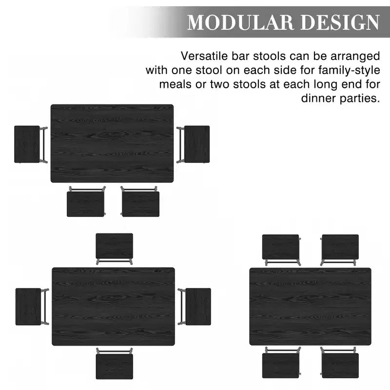 Kitchen Furniture MDF Board and Rectangular Metal Frame, Space-Saving, Black/Brown/Oak