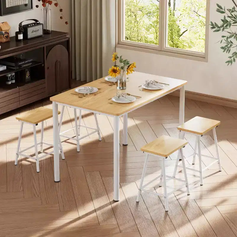 Kitchen Furniture MDF Board and Rectangular Metal Frame, Space-Saving, Black/Brown/Oak