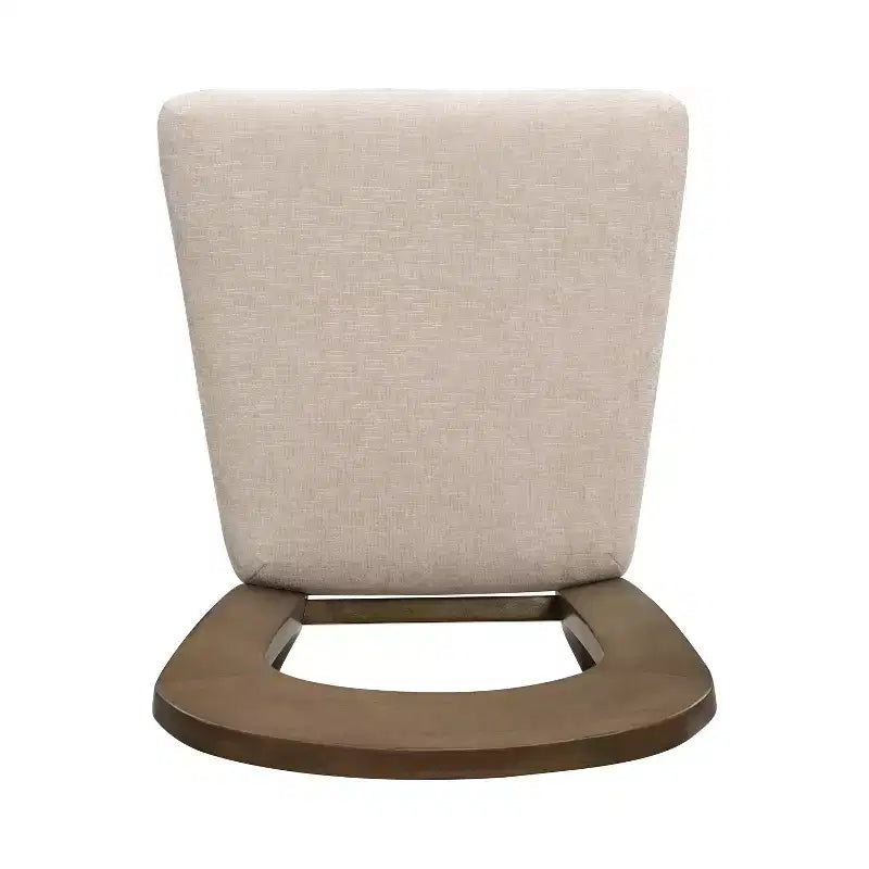 Elegant wooden dining chairs with chenille upholstered seats and solid rubberwood frames