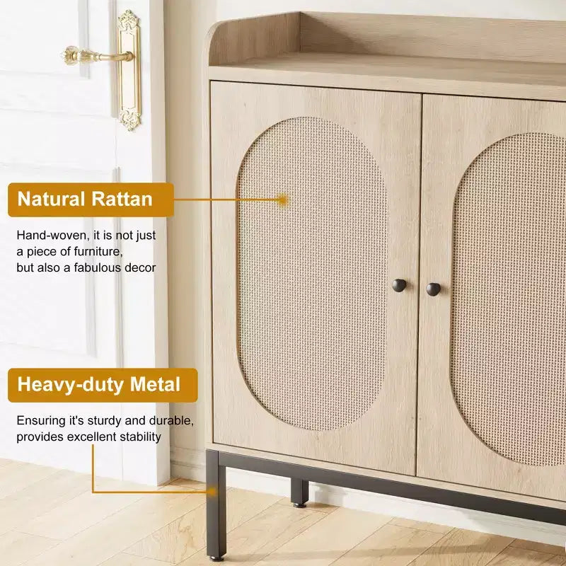 Shoe Cabinet Freestanding Shoe Storage Organizer with Adjustable Shelves, 7-Tier Shoe Storage Cabinet for Entryway, Living Room
