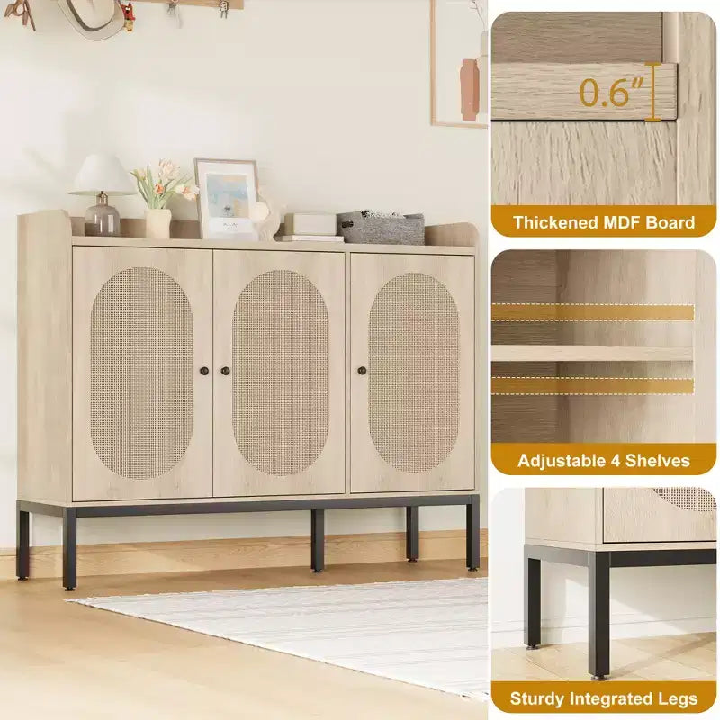 Shoe Cabinet Freestanding Shoe Storage Organizer with Adjustable Shelves, 7-Tier Shoe Storage Cabinet for Entryway, Living Room
