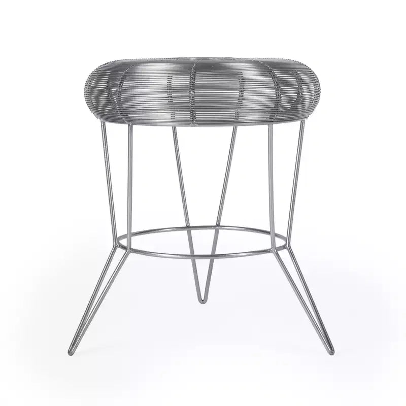 Table d'appoint ronde en fil d'argent
