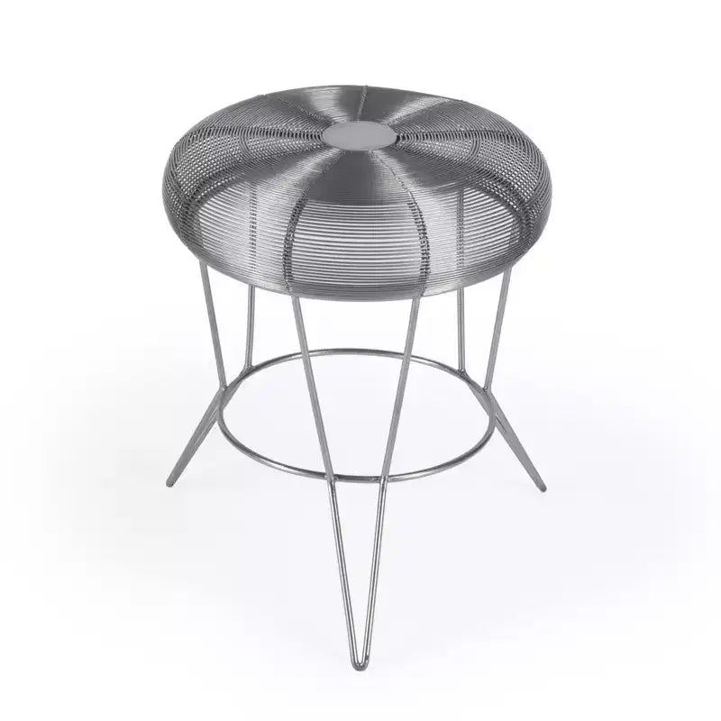 Table d'appoint ronde en fil d'argent
