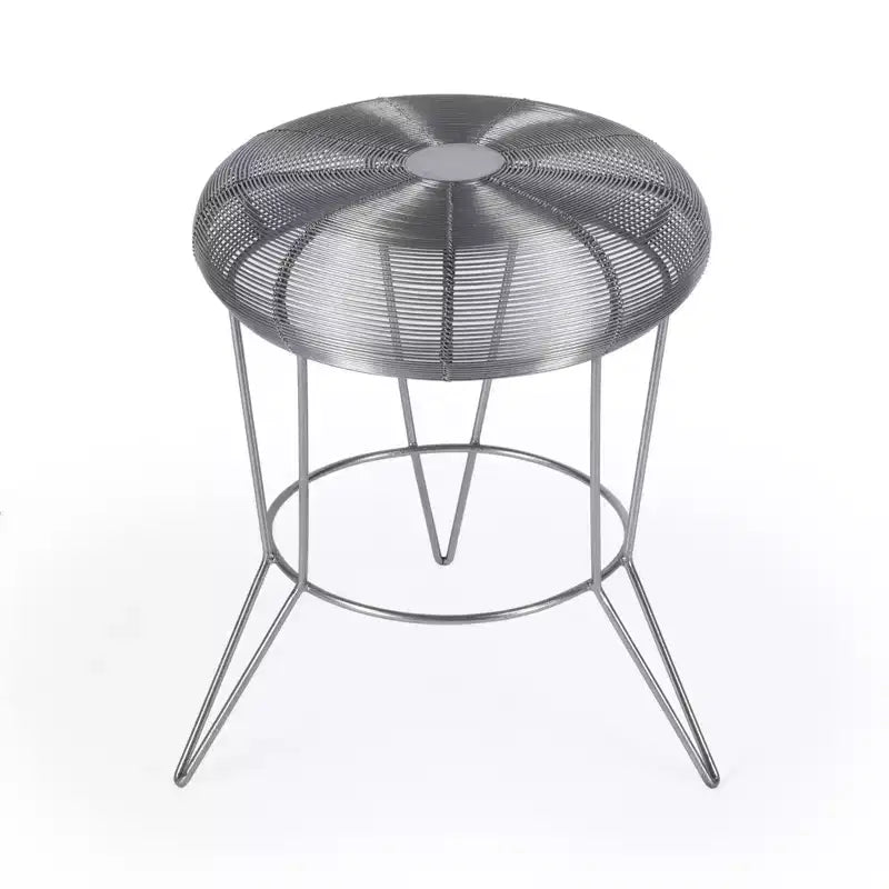 Table d'appoint ronde en fil d'argent