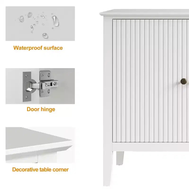 White three-door sideboard