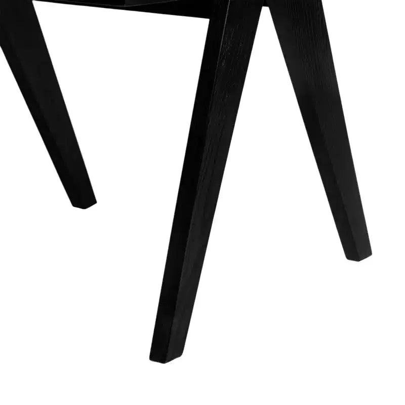 Rubberwood and Cane Arm Dining Chair with V-Shaped Legs