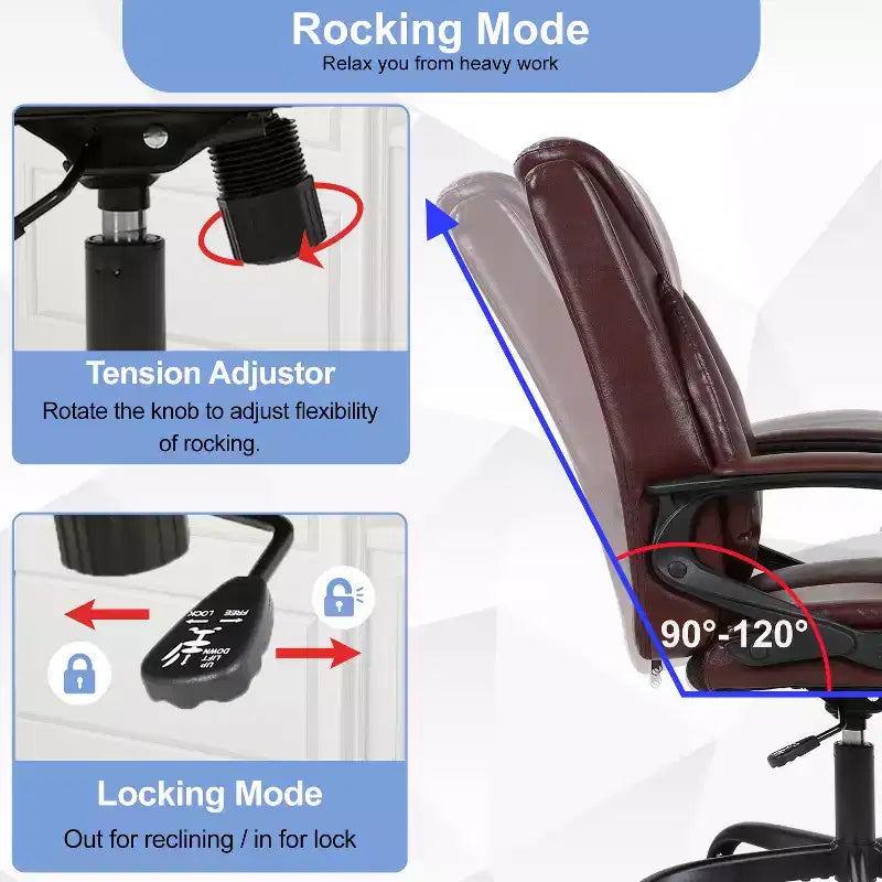 Office Chair Computer Chair with Breathable PU Leather