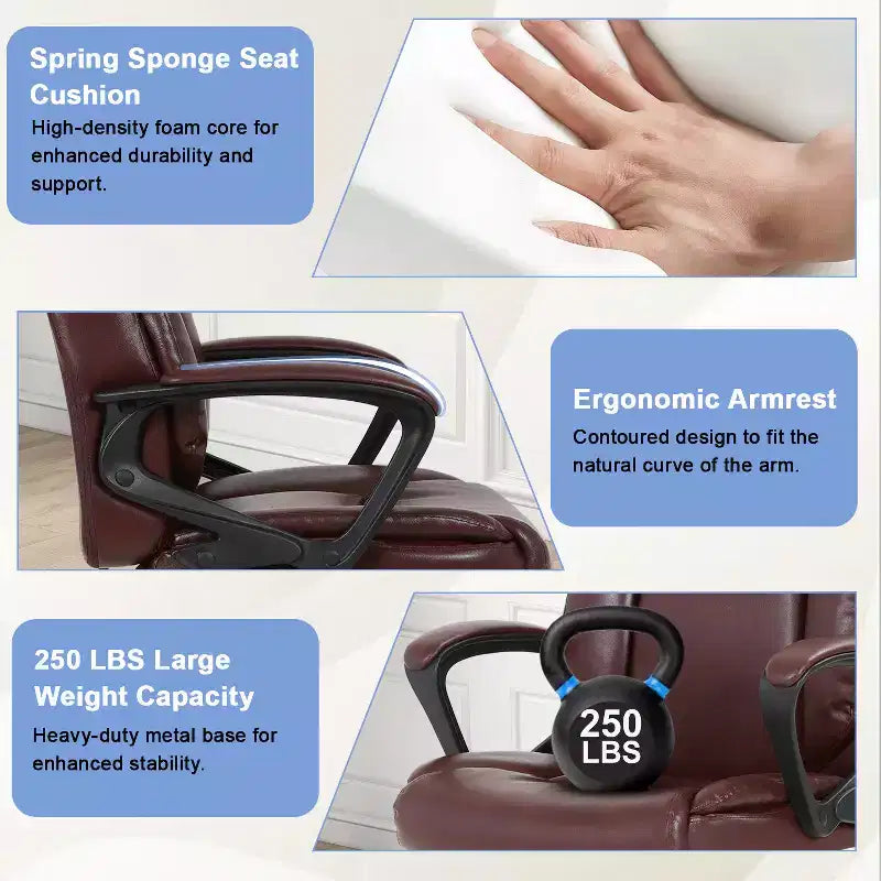 Office Chair Computer Chair with Breathable PU Leather