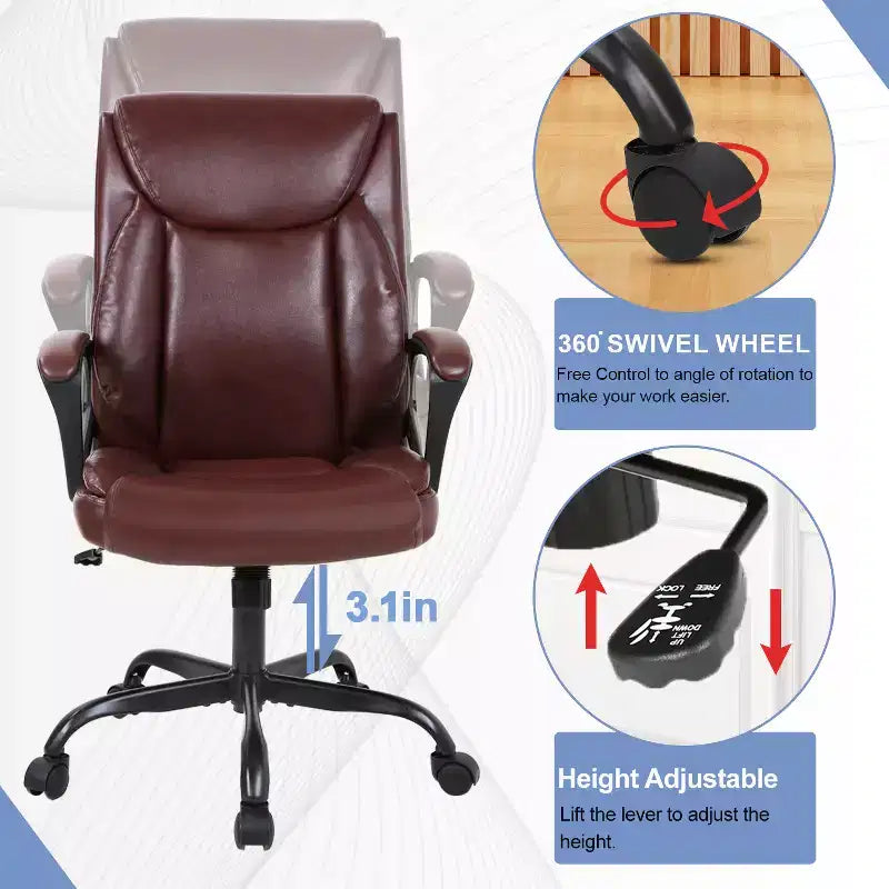 Office Chair Computer Chair with Breathable PU Leather