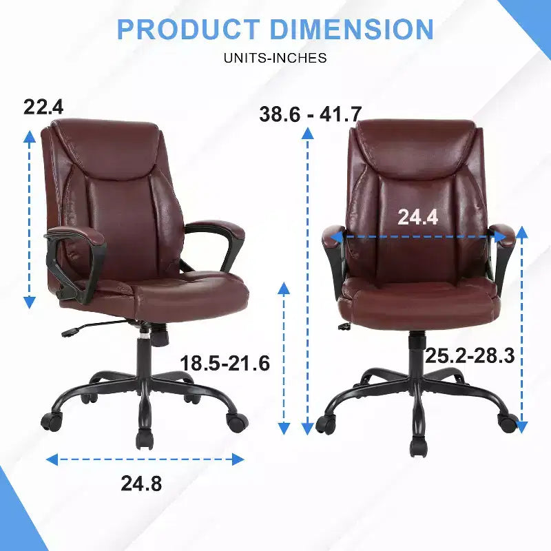 Office Chair Computer Chair with Breathable PU Leather