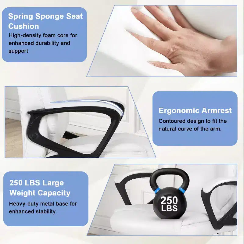 Office Chair Computer Chair with Breathable PU Leather