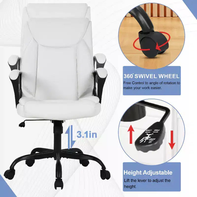 Office Chair Computer Chair with Breathable PU Leather