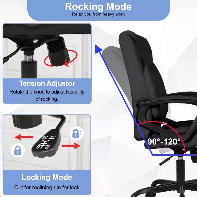 Office Chair Computer Chair with Breathable PU Leather