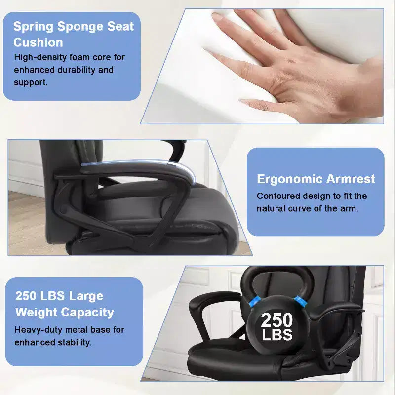 Office Chair Computer Chair with Breathable PU Leather