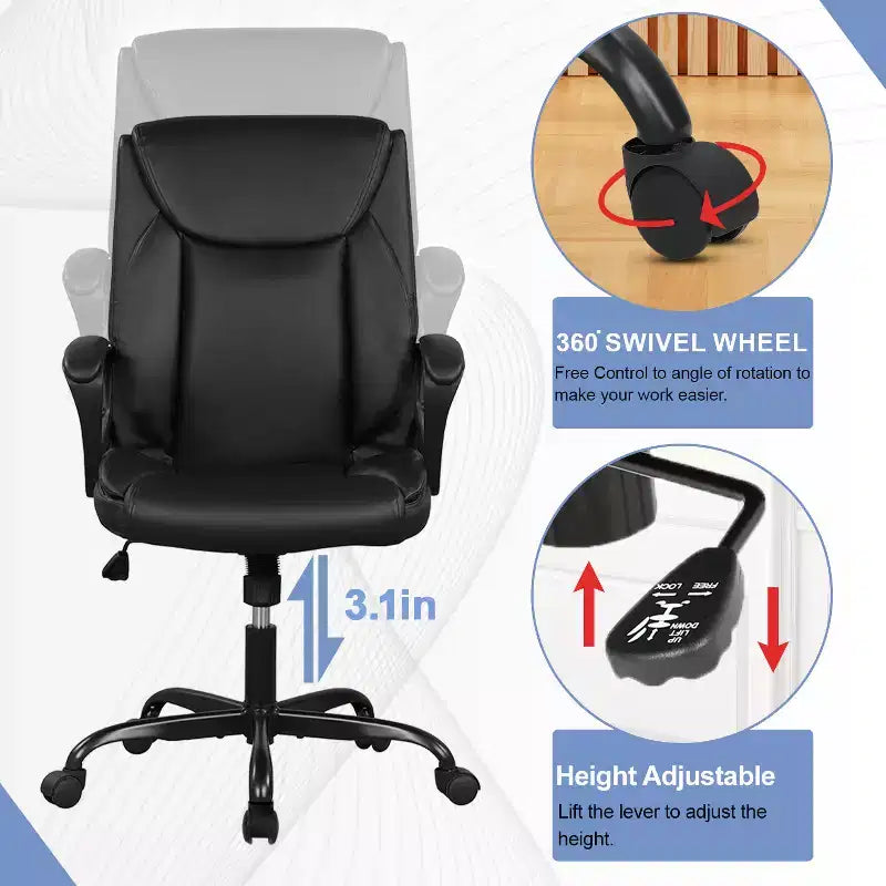 Office Chair Computer Chair with Breathable PU Leather
