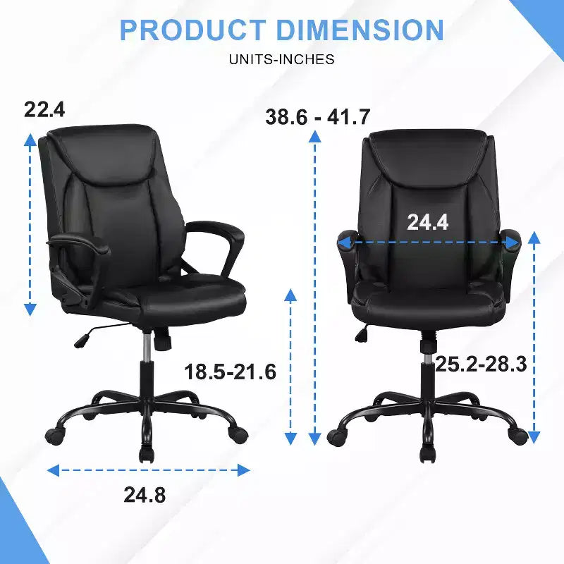 Office Chair Computer Chair with Breathable PU Leather