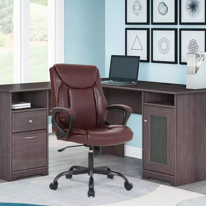Office Chair Computer Chair with Breathable PU Leather