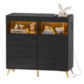Dresser for Bedroom with 6 Drawers, Baby Changing Table Dresser with Changing Pad