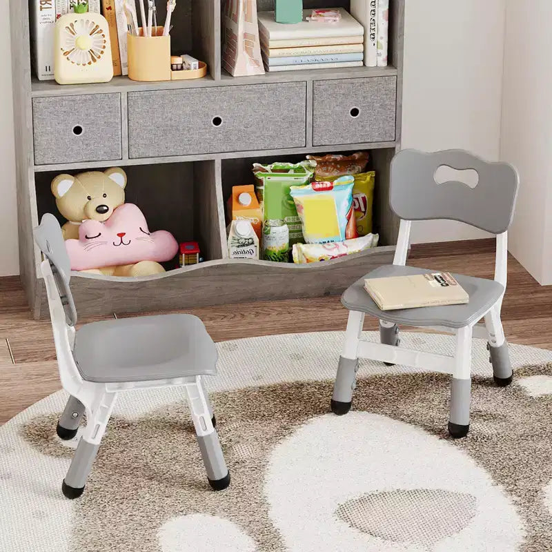 3-Level Height Adjustable Kids Chairs - Plastic Toddler Chairs with Non-Slip Pads for Children Ages 2-12