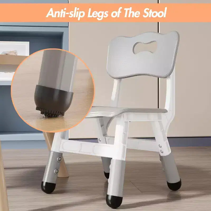 3-Level Height Adjustable Kids Chairs - Plastic Toddler Chairs with Non-Slip Pads for Children Ages 2-12