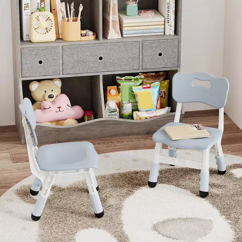 3-Level Height Adjustable Kids Chairs - Plastic Toddler Chairs with Non-Slip Pads for Children Ages 2-12