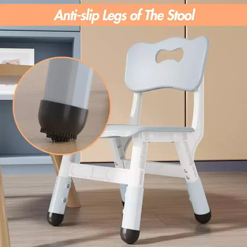 3-Level Height Adjustable Kids Chairs - Plastic Toddler Chairs with Non-Slip Pads for Children Ages 2-12