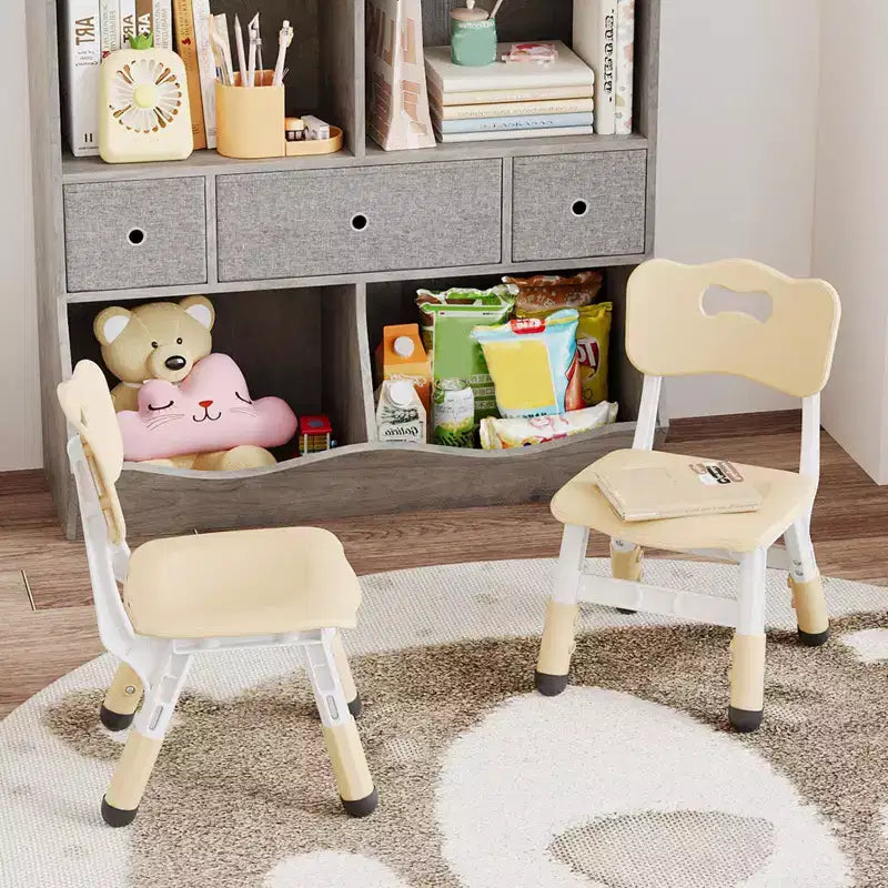 3-Level Height Adjustable Kids Chairs - Plastic Toddler Chairs with Non-Slip Pads for Children Ages 2-12