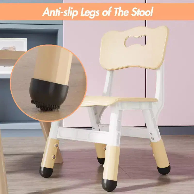 3-Level Height Adjustable Kids Chairs - Plastic Toddler Chairs with Non-Slip Pads for Children Ages 2-12