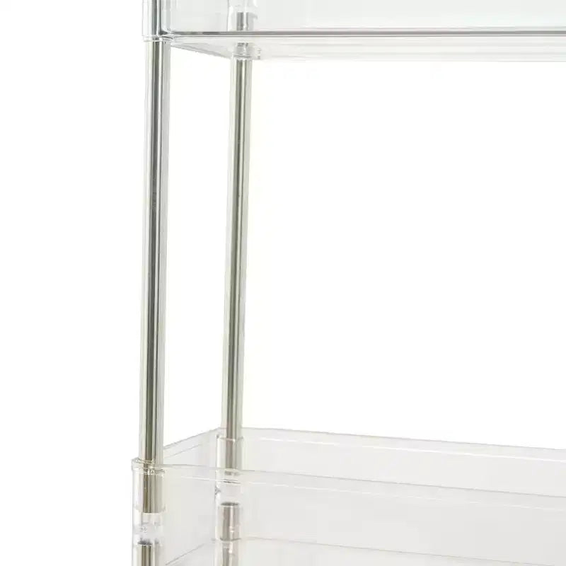 3/4 Tier Rolling Cart, Utility Cart for Kitchen Storage, Mobile Shelves Slide-Out Organizers with 2 Lockable Wheels &amp; Hooks