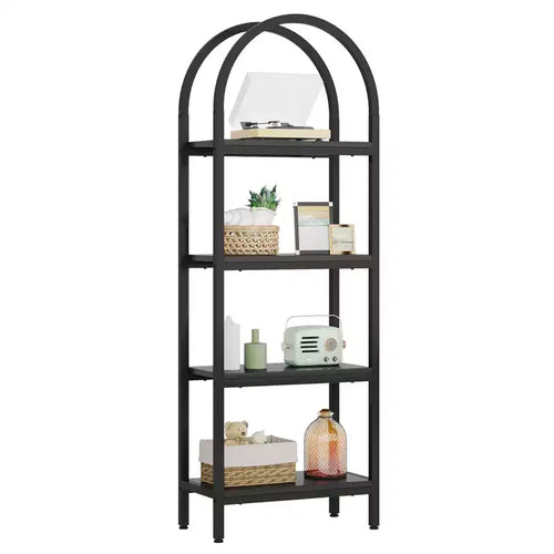 Lantine 70.8 4-Tier Open Arched Bookshelf
