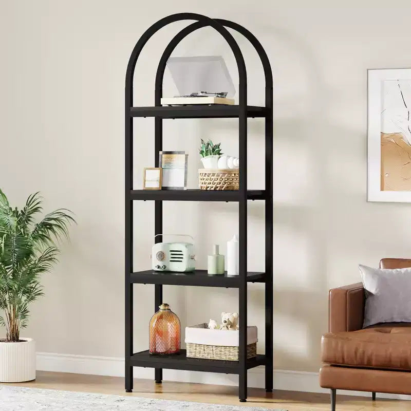 4-Tier Open Arched Bookshelf