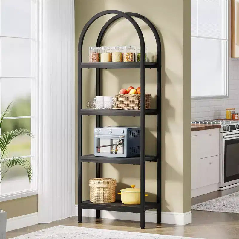 4-Tier Open Arched Bookshelf