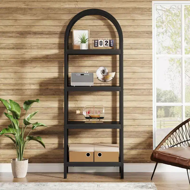 4-Tier Open Arched Bookshelf