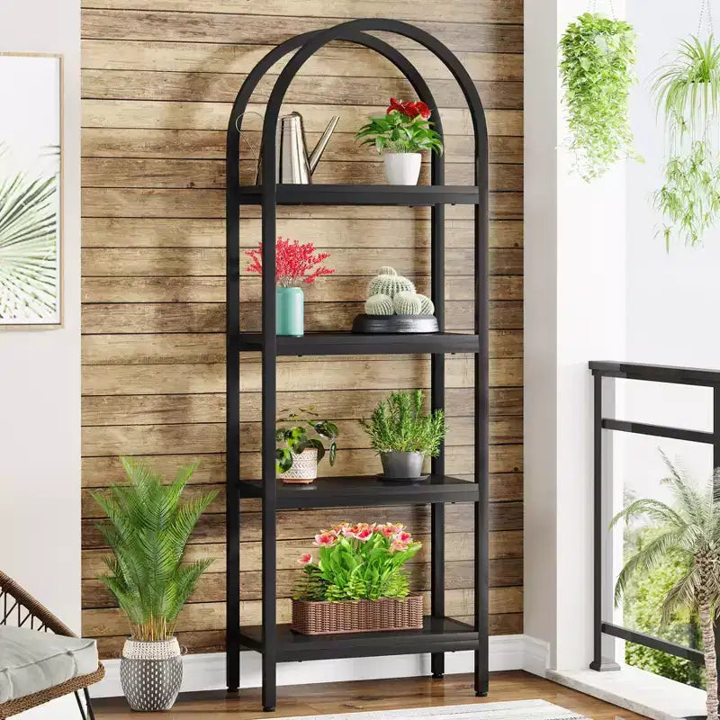 4-Tier Open Arched Bookshelf