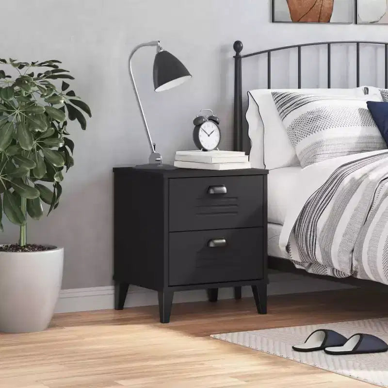 Bedside Cabinet Accent End Table Bedroom Furniture Engineered Wood