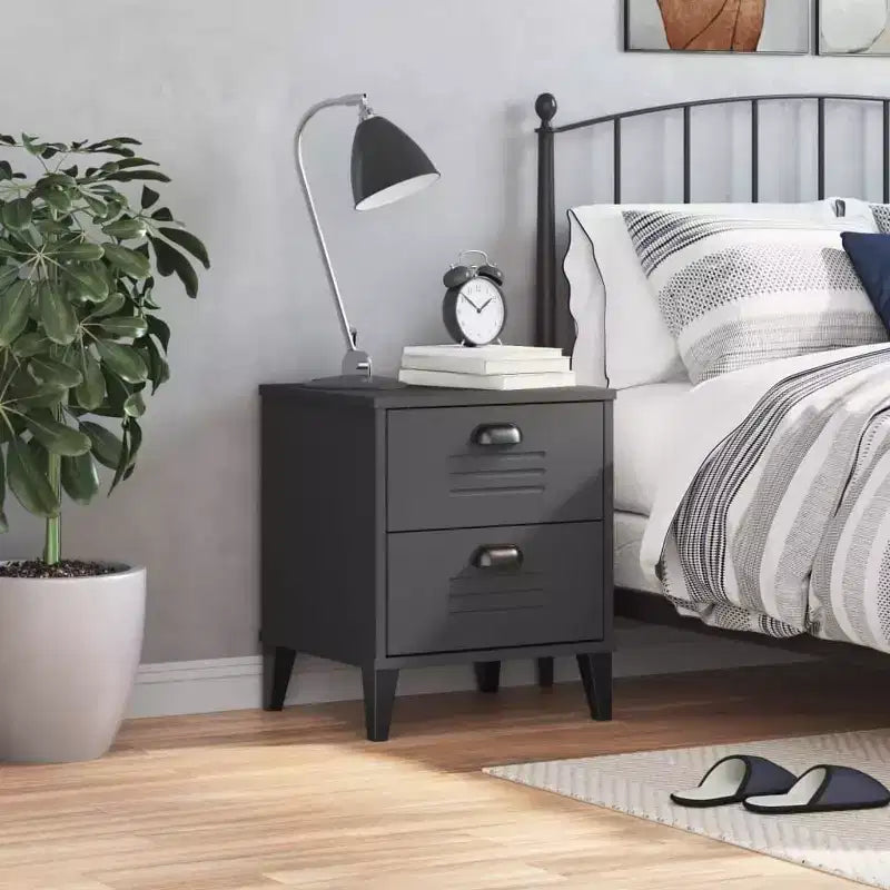 Bedside Cabinet Accent End Table Bedroom Furniture Engineered Wood