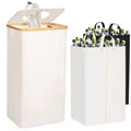 Hausource 100L Beige Laundry Hamper &amp; Recycling Bin with Lid, 2 Liners, Collapsible, Waterproof