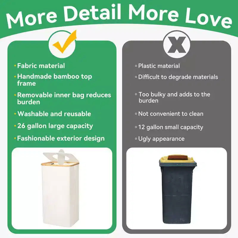 100L Beige Laundry Hamper &amp; Recycling Bin with Lid, 2 Liners, Collapsible, Waterproof