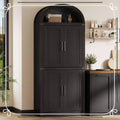71.6 Tall Arched Kitchen Pantry Cabinet Farmhouse Storage with Doors, Large Bookshelf with Doors