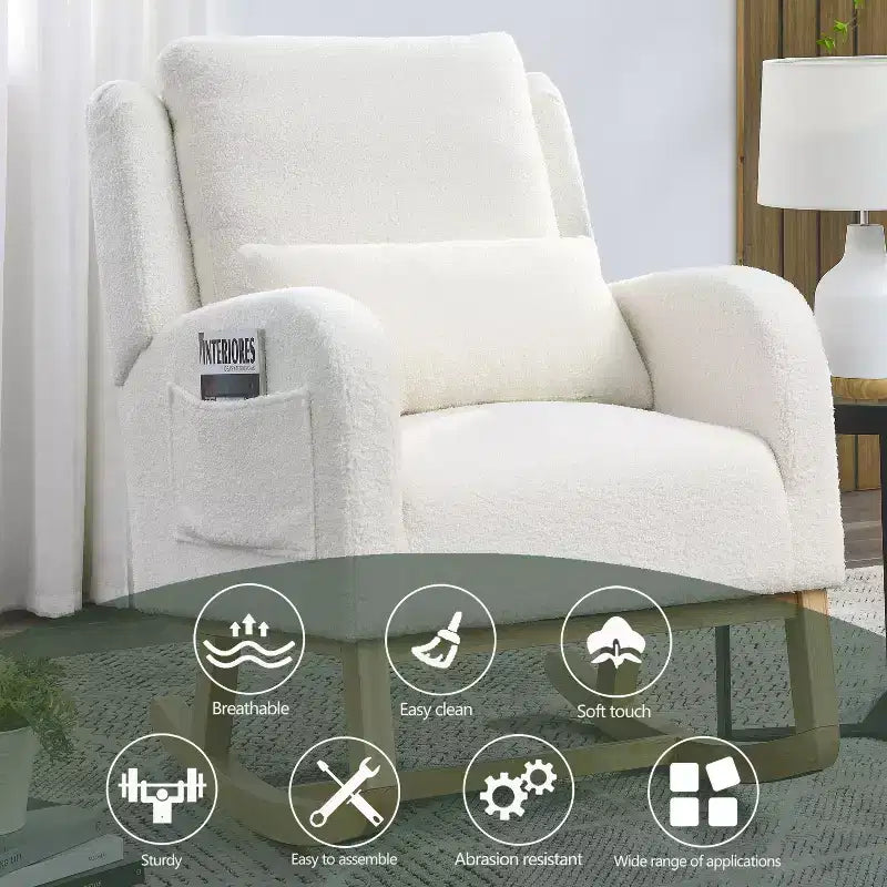 Modern Accent Chair High Backrest Lounge Chair Armchairs Rocking Chair