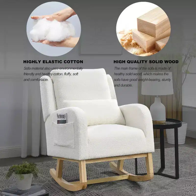 Modern Accent Chair High Backrest Lounge Chair Armchairs Rocking Chair