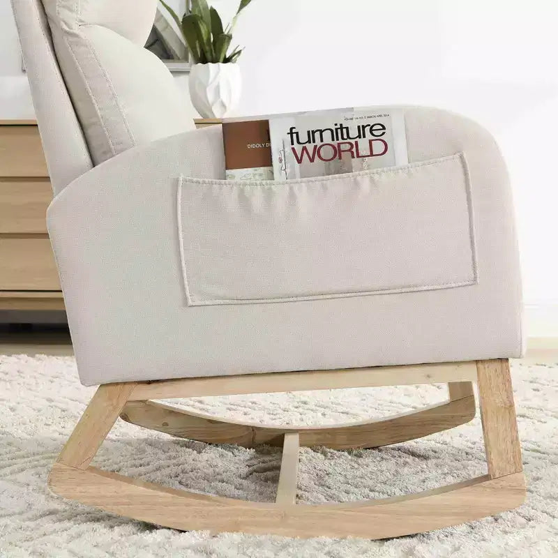 Modern Accent Chair High Backrest Lounge Chair Armchairs Rocking Chair