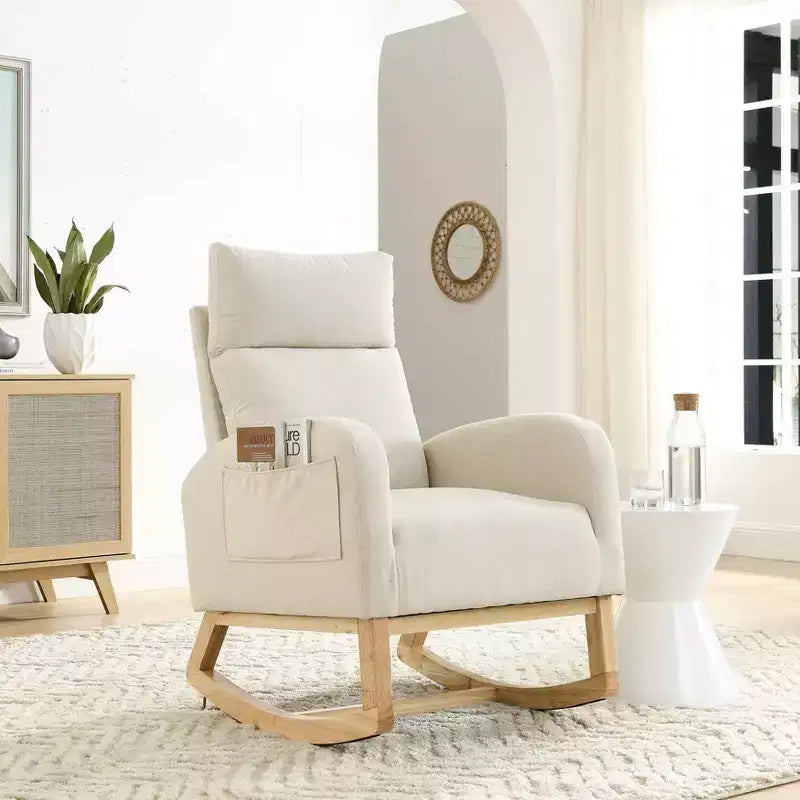 Modern Accent Chair High Backrest Lounge Chair Armchairs Rocking Chair